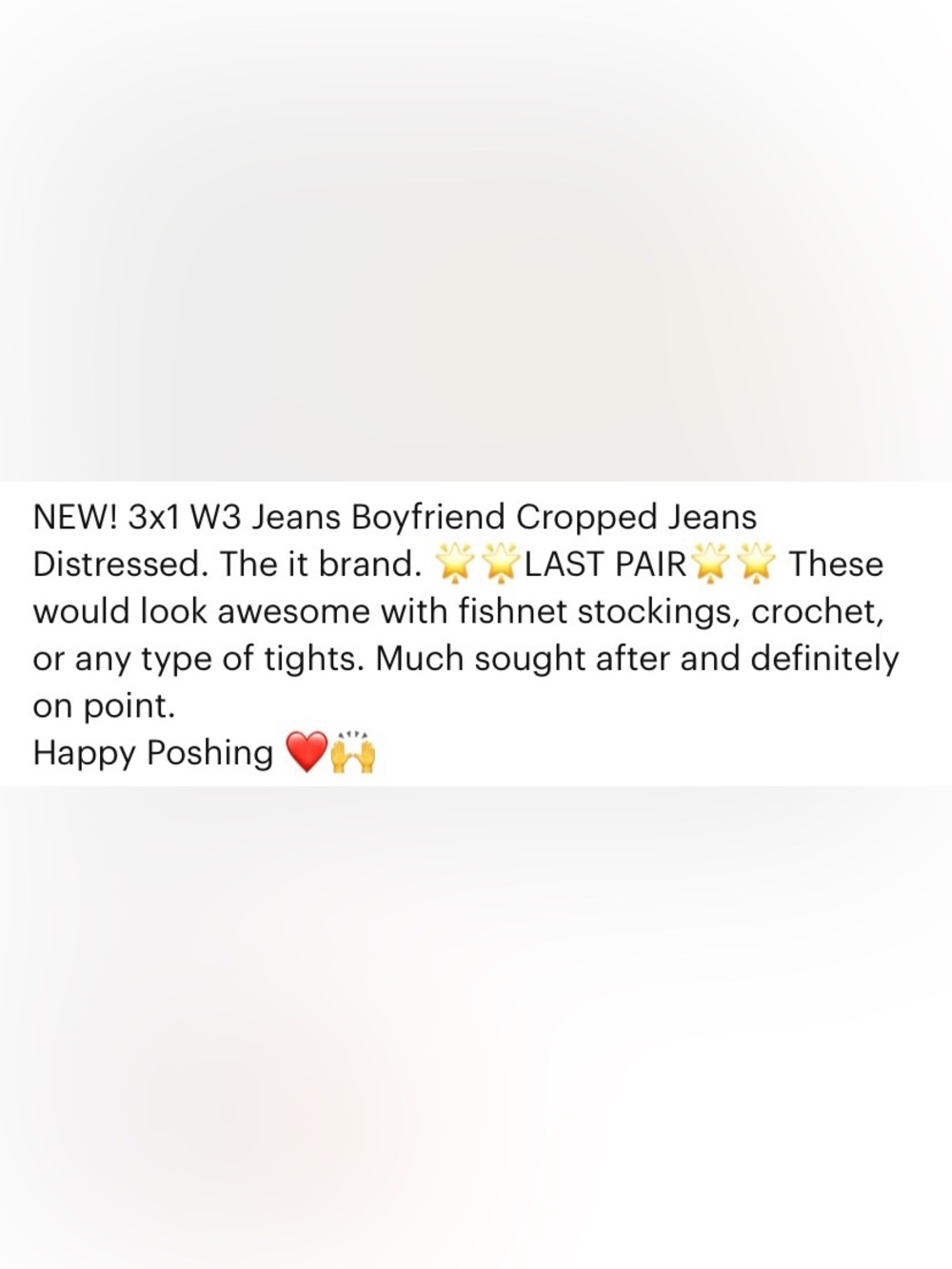 3x1 W3 Higher Ground Distressed Boyfriend Crop Jeans MOST WANTED!! $468.00 - Picture 15 of 16